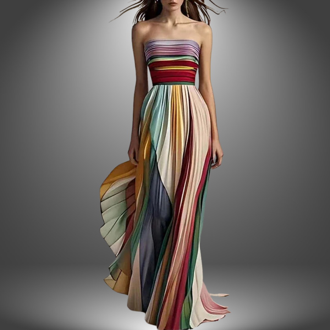 MW | Maxikleid Tube mit bunten Streifen