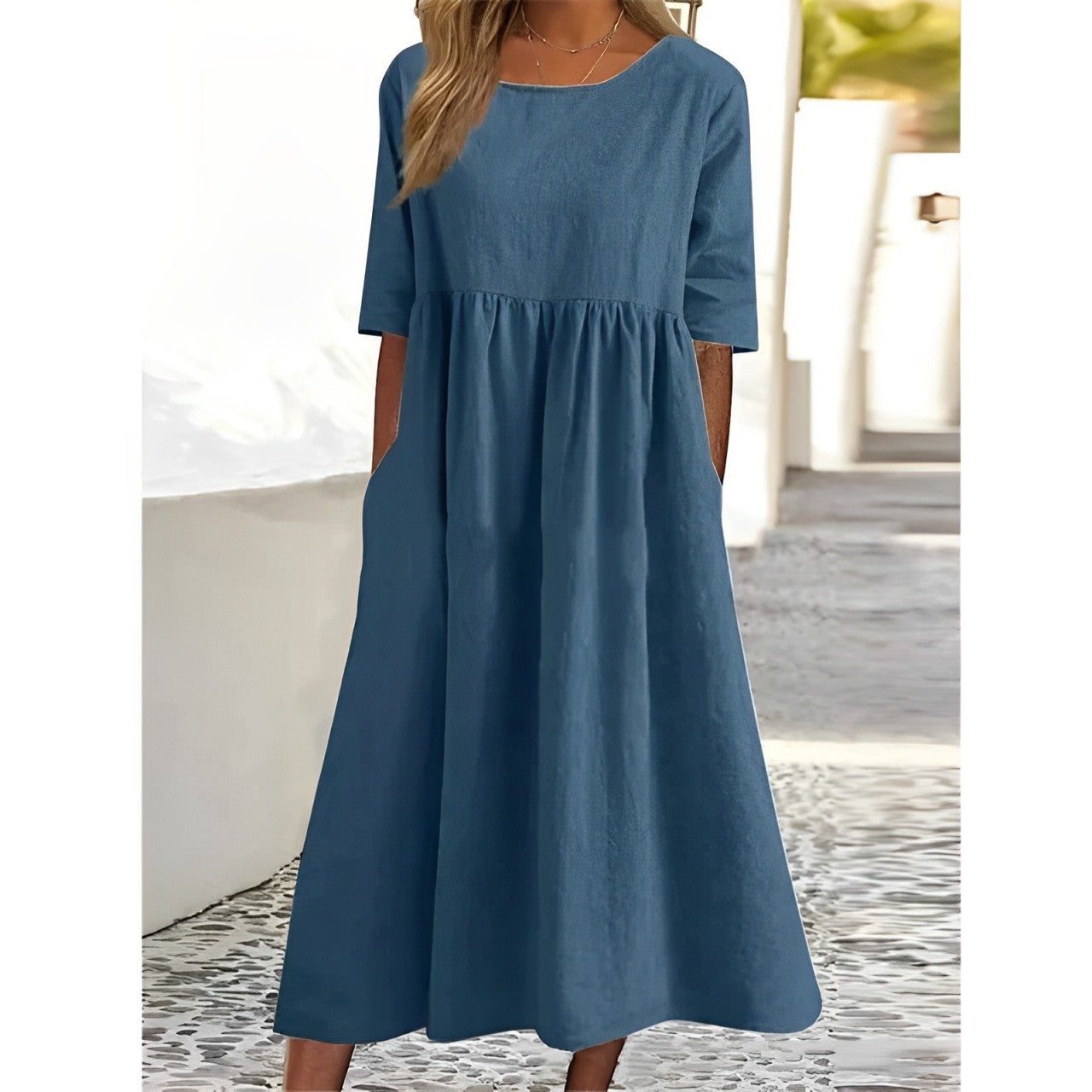 MW | Unifarbenes Midikleid