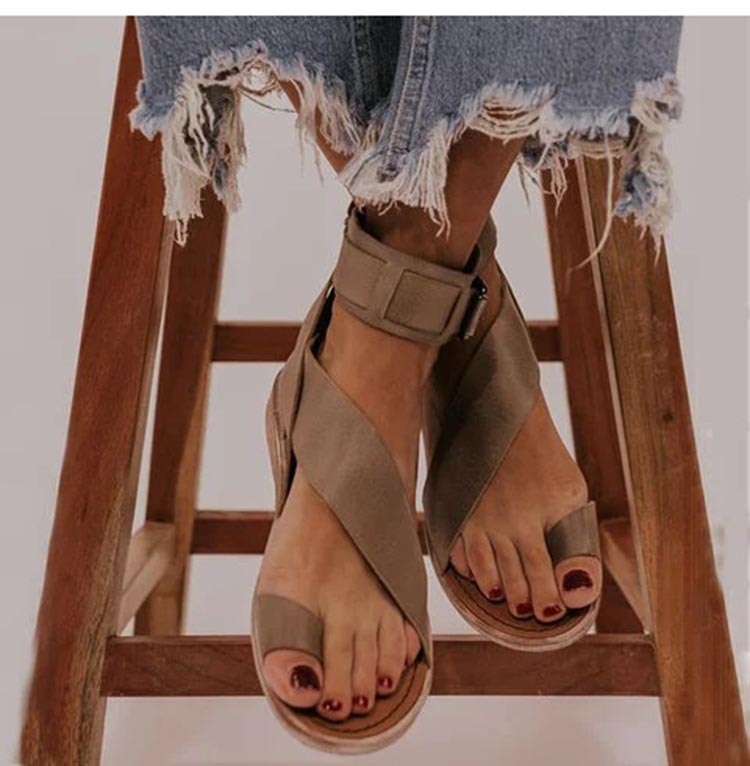 1+1 FREE: MW | Kreuzriemen-Knöchelwickel-Zehenring-Sandalen