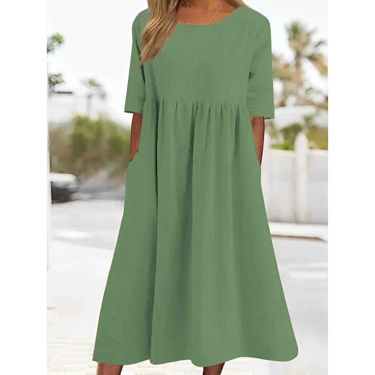MW | Unifarbenes Midikleid