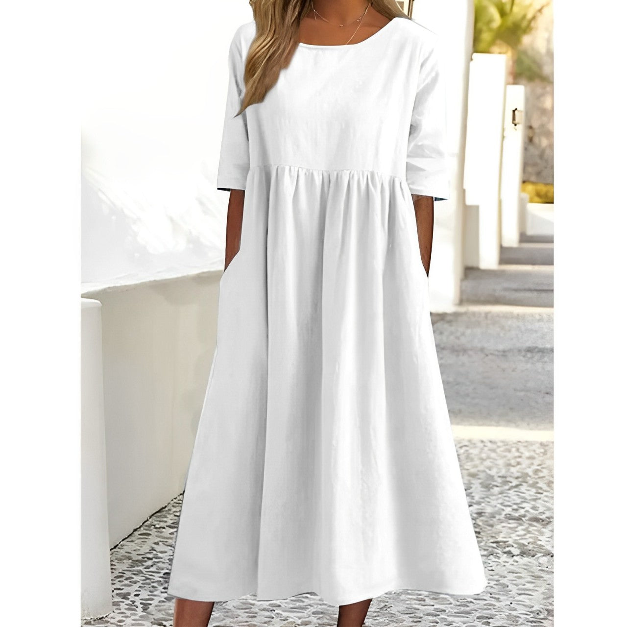 MW | Unifarbenes Midikleid