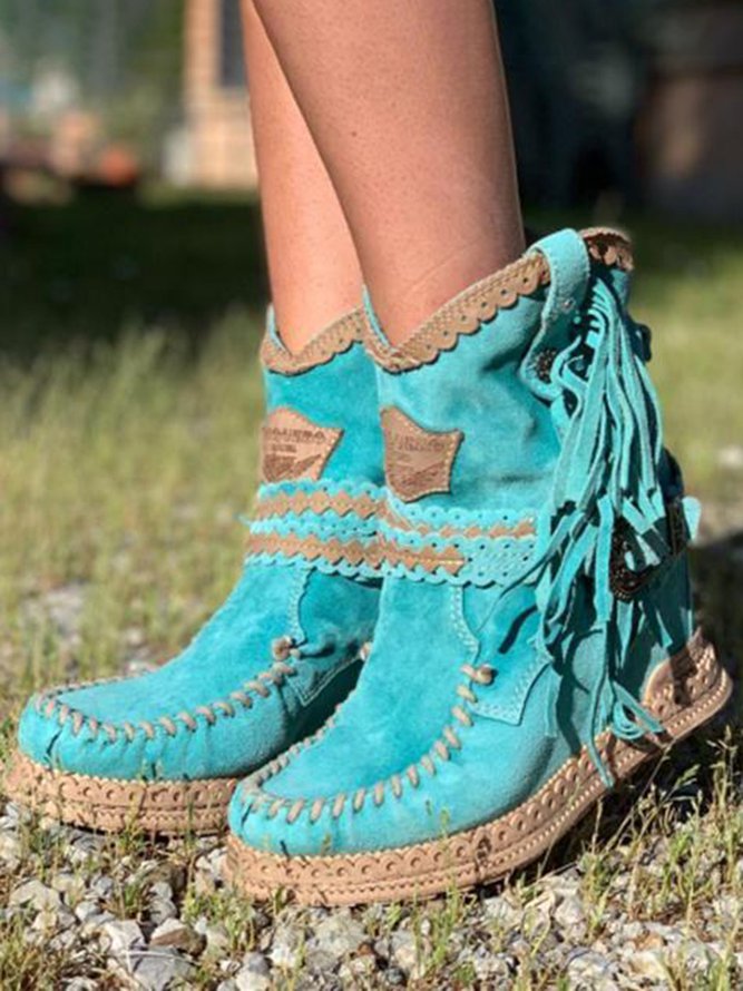 MW | Boho-Fransen-Westernstiefel