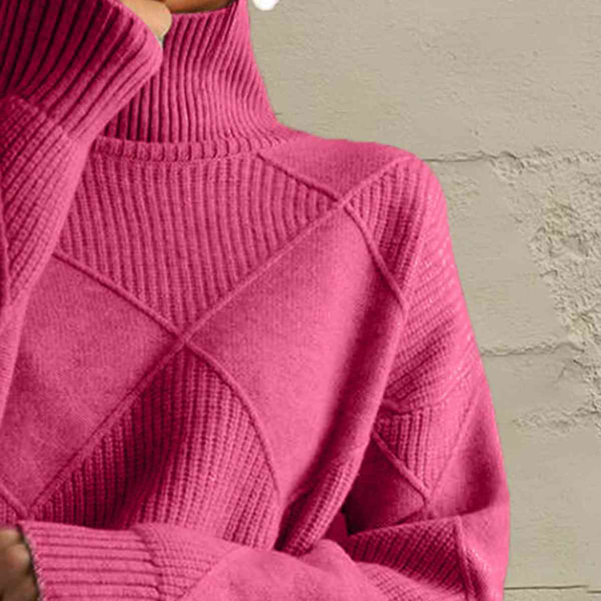 MW | Schicker Turtle-neck pullover aus geometrischem Strick