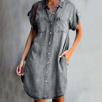 MW | Denim-Minikleid mit Knopfleiste