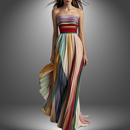 MW | Maxikleid Tube mit bunten Streifen
