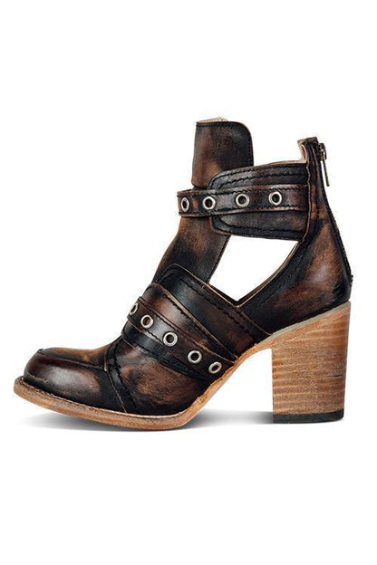 MW | Rustikale Stiefelette mit Blockabsätzen