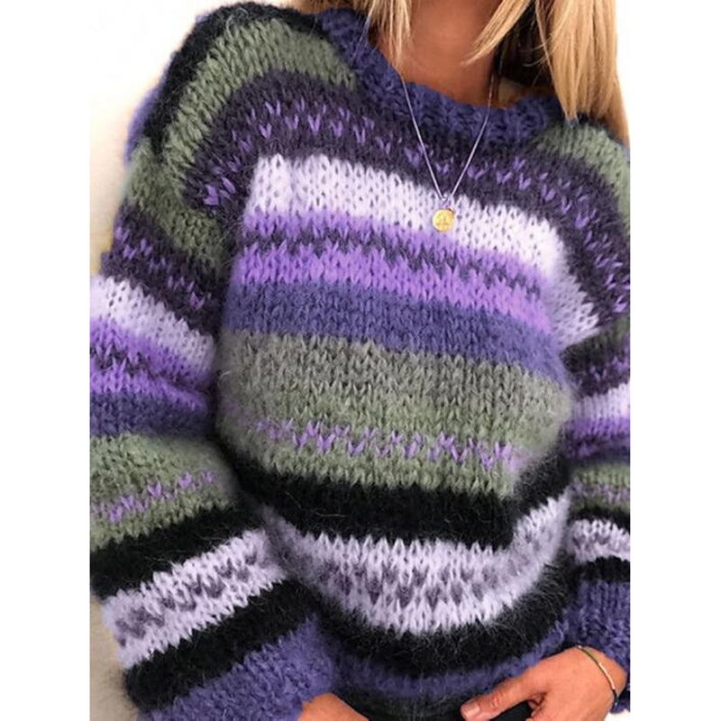 MW | Gemütlicher gestreifter Strickpullover