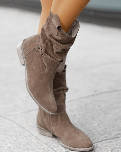 MW | Mid-Calf-Stiefel mit Riemen-Detail