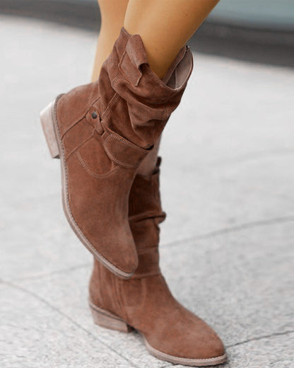 MW | Mid-Calf-Stiefel mit Riemen-Detail