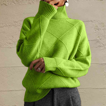 MW | Schicker Turtle-neck pullover aus geometrischem Strick