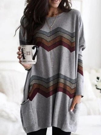 MW | Entspannter Pullover mit Chevron-Print