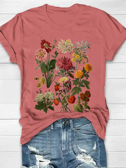 MW | Lässiges T-Shirt mit Blumenmuster