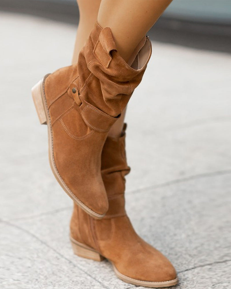 MW | Mid-Calf-Stiefel mit Riemen-Detail