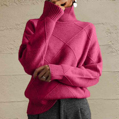 MW | Schicker Turtle-neck pullover aus geometrischem Strick