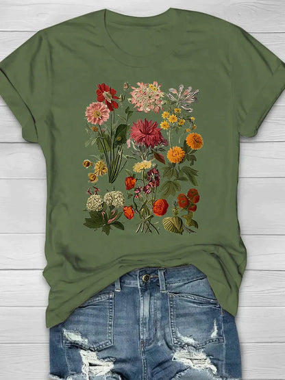 MW | Lässiges T-Shirt mit Blumenmuster