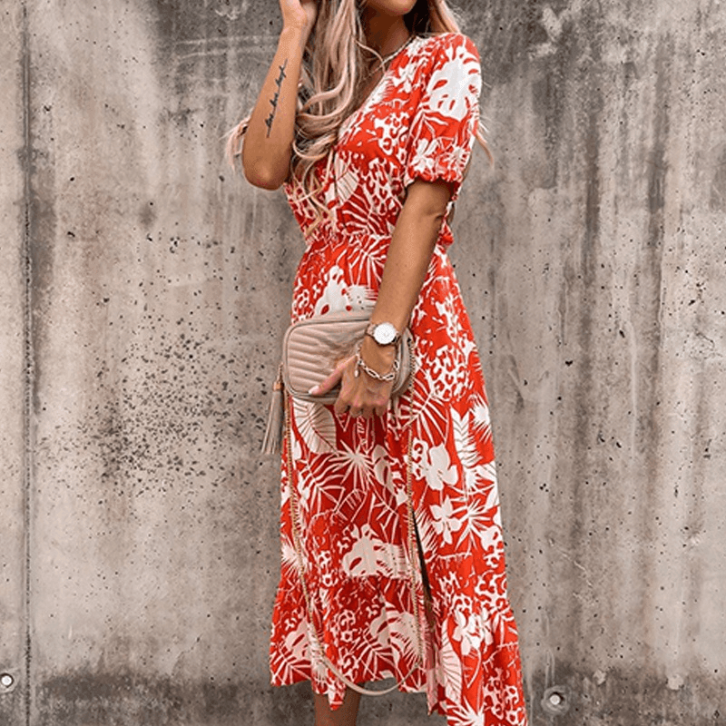 MW | Sommer Midi-Kleid für Frauen - leichtes, fließendes, ärmelloses Kleid