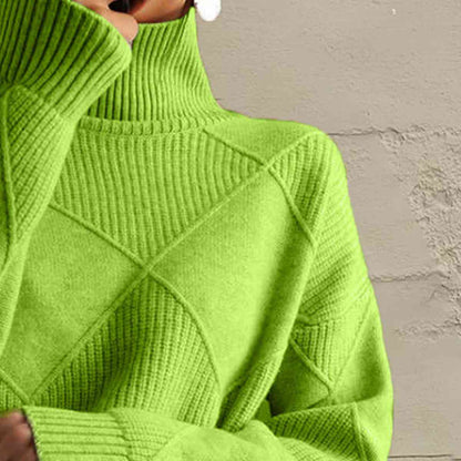 MW | Schicker Turtle-neck pullover aus geometrischem Strick