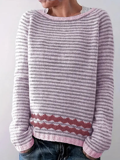 MW | Gemütlicher gestreifter Strickpullover