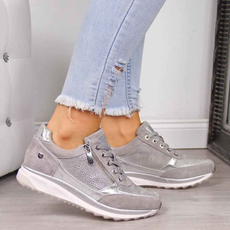 MW | Metallic-Sneakers mit Reißverschluss