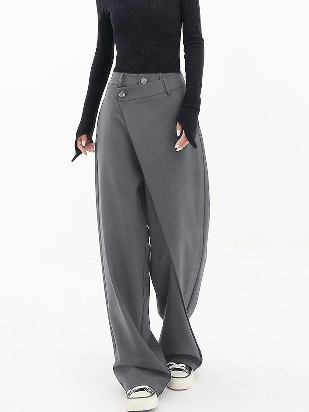 MW | Trendige asymmetrische Hose mit weitem Bein