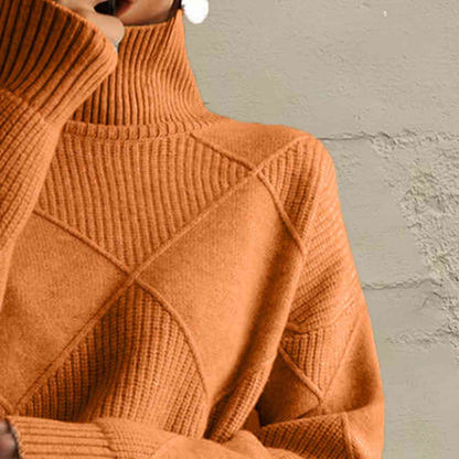 MW | Schicker Turtle-neck pullover aus geometrischem Strick