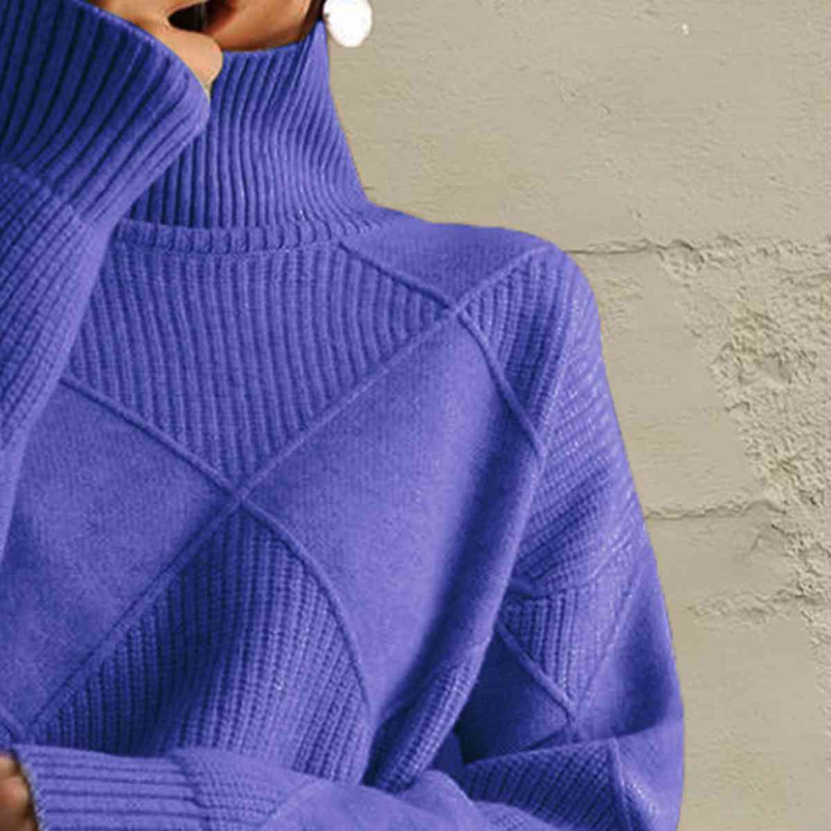 MW | Schicker Turtle-neck pullover aus geometrischem Strick