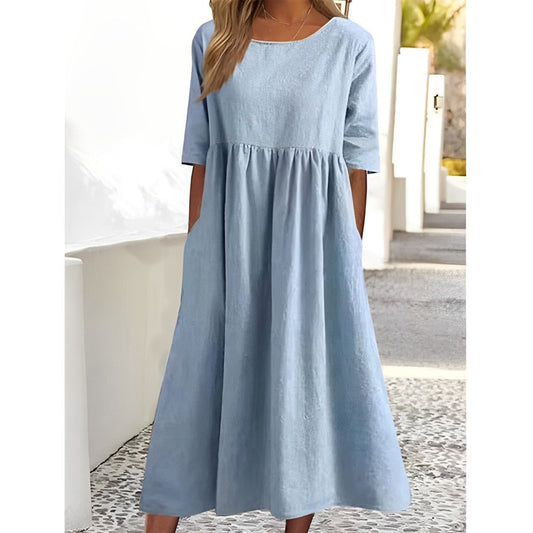 MW | Unifarbenes Midikleid