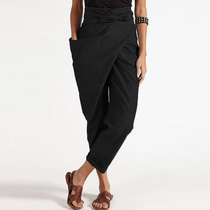 MW | Elegante Cropped-Hose mit Wickelvorderseite