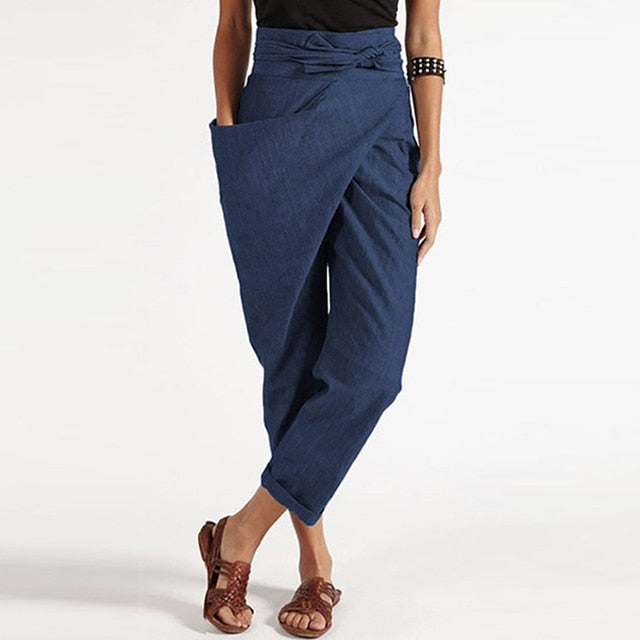 MW | Elegante Cropped-Hose mit Wickelvorderseite