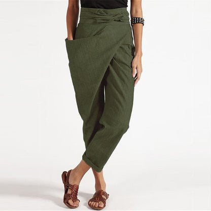 MW | Elegante Cropped-Hose mit Wickelvorderseite