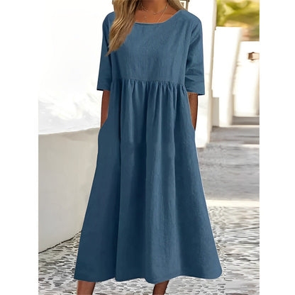 MW | Unifarbenes Midikleid