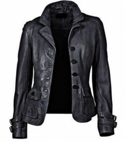 MW | Schwarze Lederjacke mit Passform