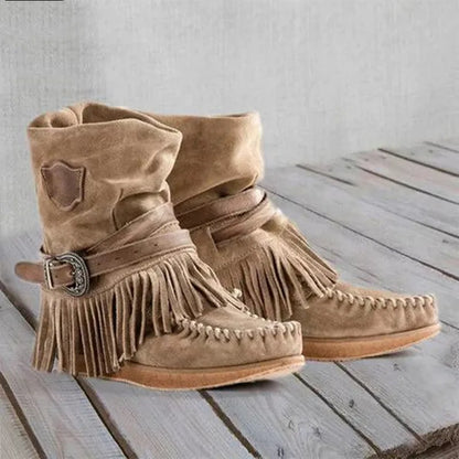 MW | Boho Fransen Mokassin Stiefel