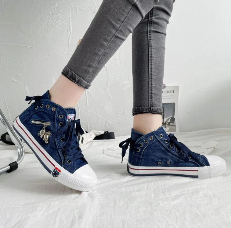 MW | Denim-Sneakers mit weißen Sohlen