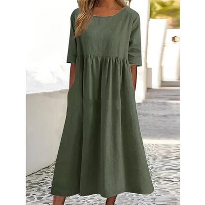 MW | Unifarbenes Midikleid