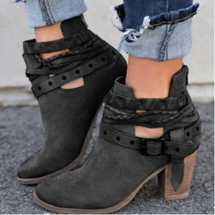 MW | Schicke Ankle Boots mit geflochtenem Riemen