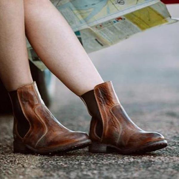 MW | Damenstiefeletten aus Leder im Vintage-Stil