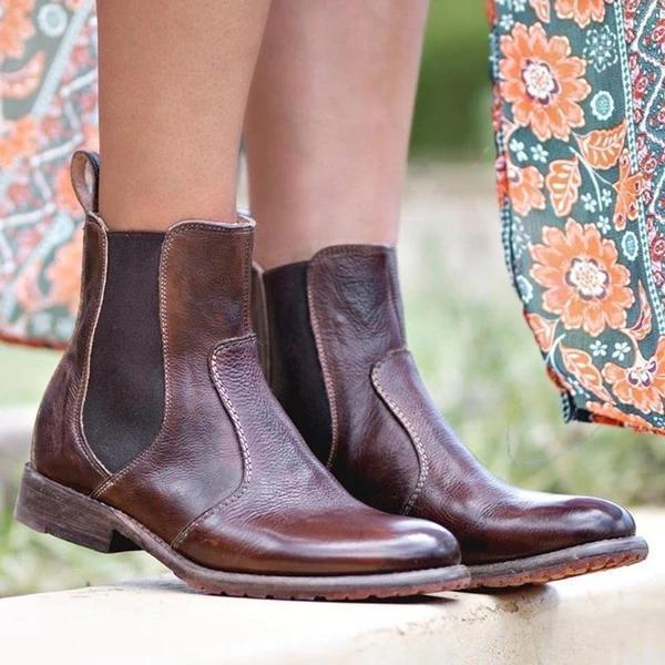 MW | Damenstiefeletten aus Leder im Vintage-Stil