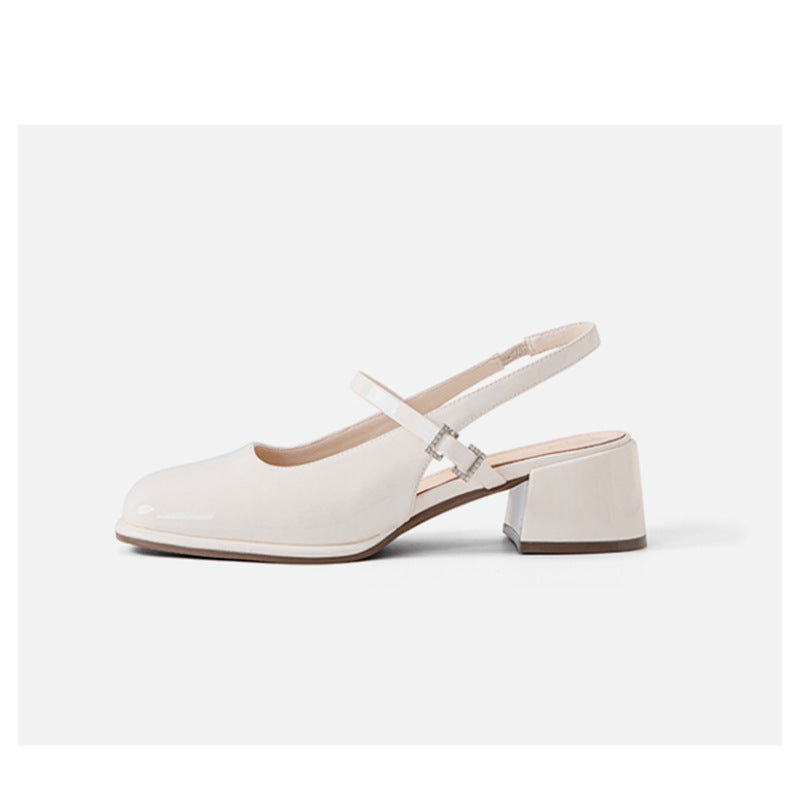 MW | Damen Faux Leder Schnalle Block Heels