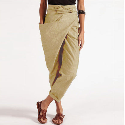 MW | Elegante Cropped-Hose mit Wickelvorderseite