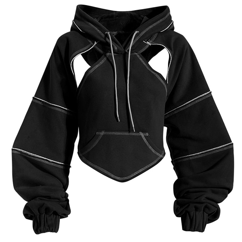 MW | Edgy Cutout Hoodie mit Ausschnitt