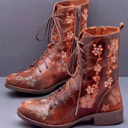 MW | Lässige florale Schnürstiefel