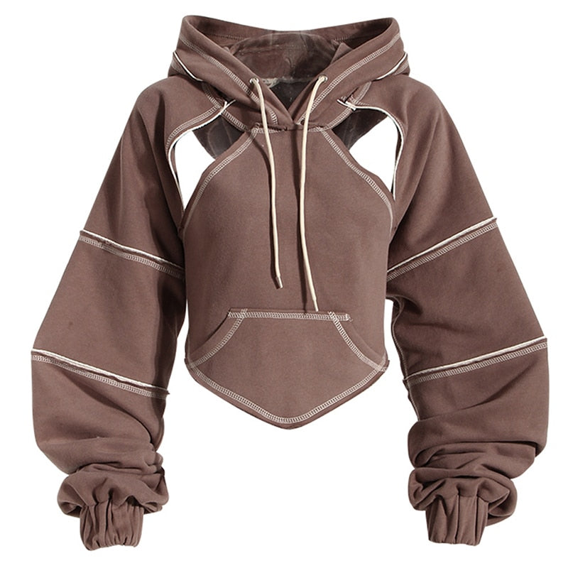 MW | Edgy Cutout Hoodie mit Ausschnitt