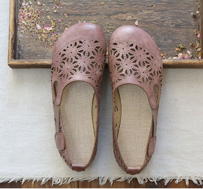 MW | Bequeme Retro Hohle Runde Zehe Sommer Flats