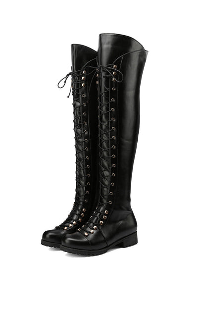 MW | Over-the-Knee-Stiefel mit Schnürung