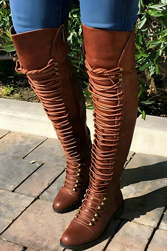 MW | Over-the-Knee-Stiefel mit Schnürung