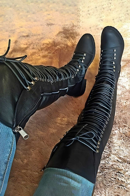 MW | Over-the-Knee-Stiefel mit Schnürung