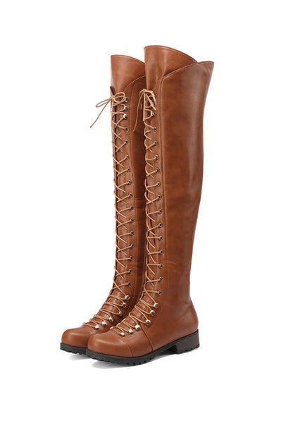 MW | Over-the-Knee-Stiefel mit Schnürung