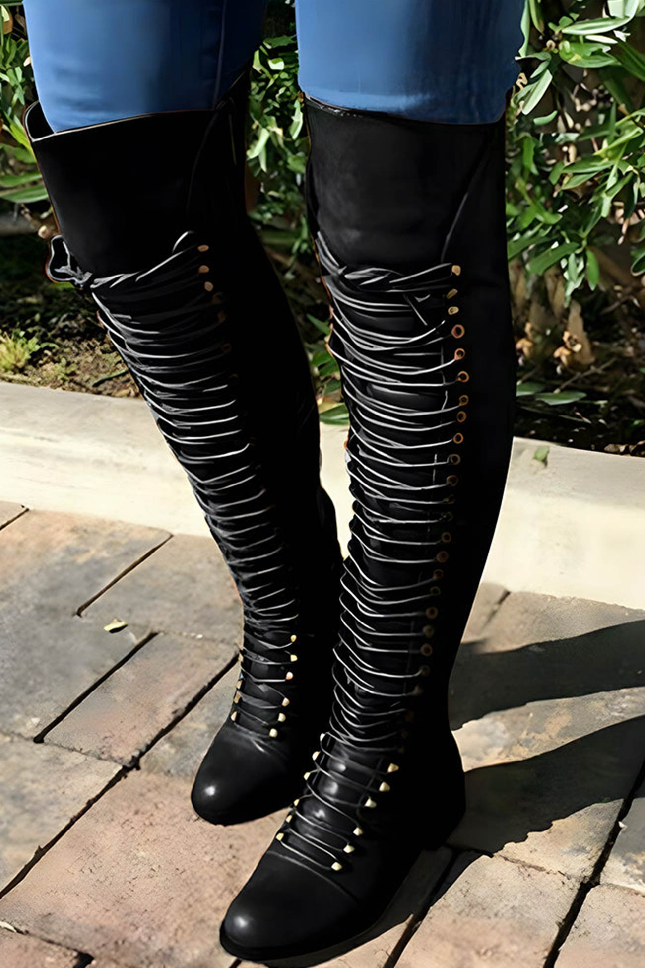 MW | Over-the-Knee-Stiefel mit Schnürung