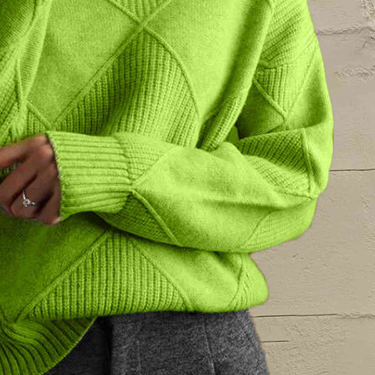 MW | Schicker Turtle-neck pullover aus geometrischem Strick